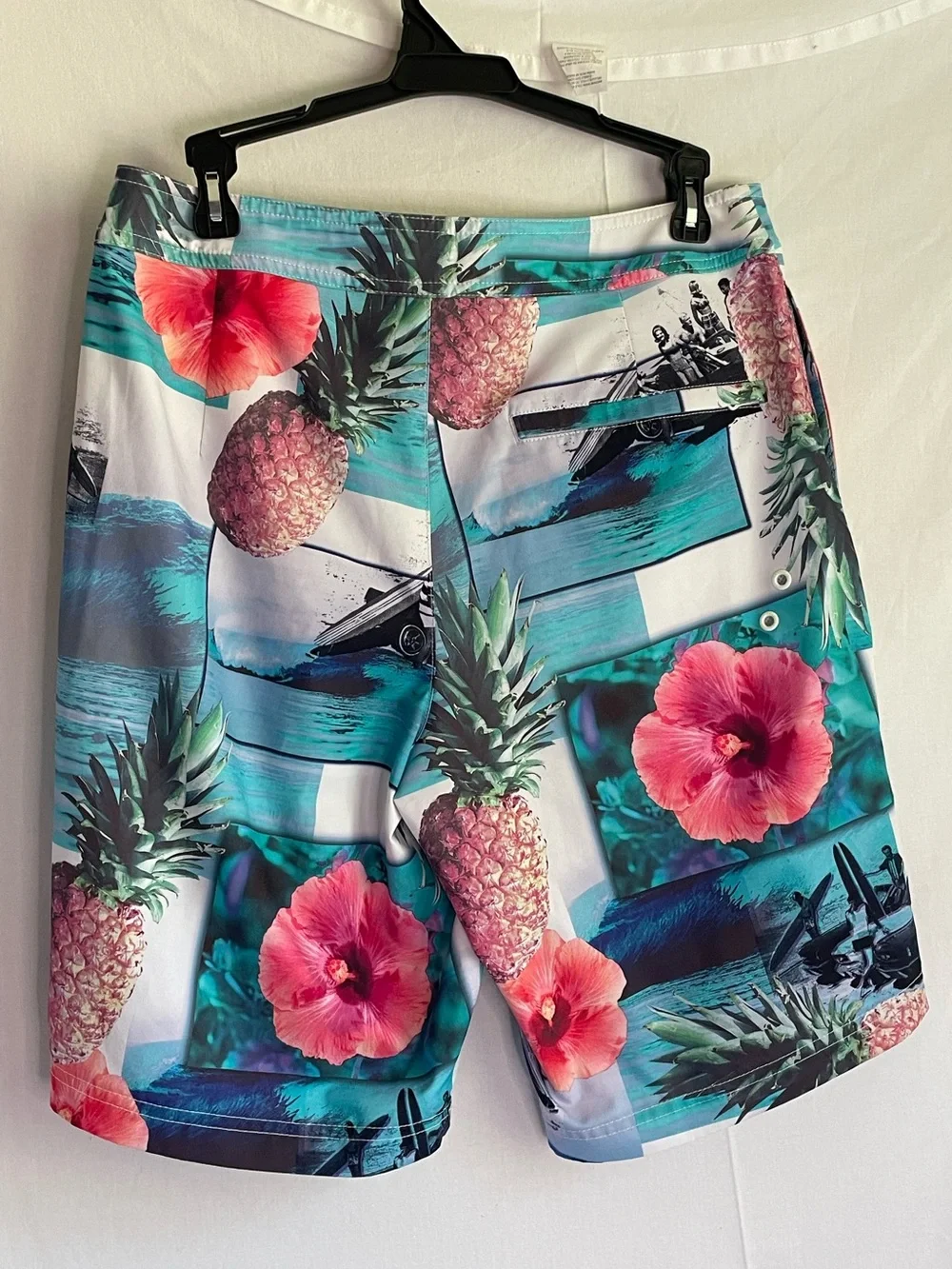 American Eagle Men's S Tropical Pineapple Floral Board Shorts Swim Trunks